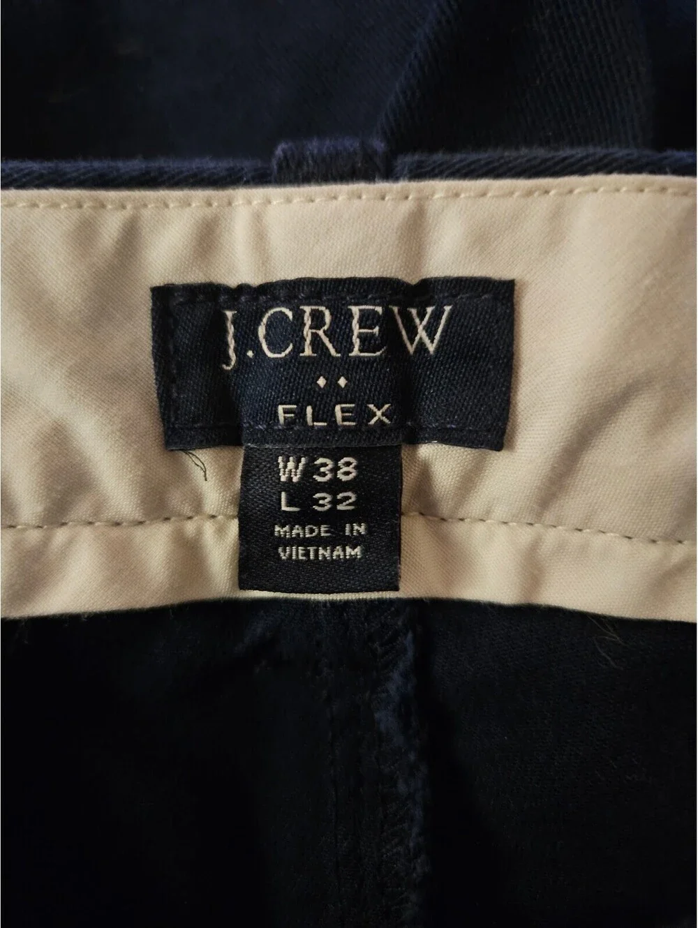 J Crew 38x32 navy blue chino straight leg pants